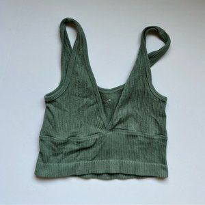 UO Out From Under Green Ribbed Bralette Size Medium